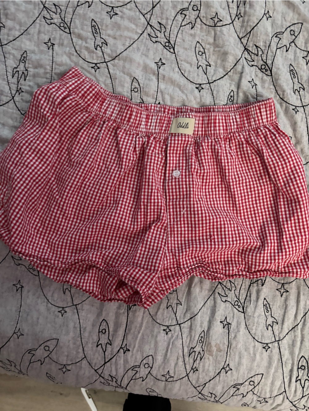 Red Gingham Cropped Button Front Top